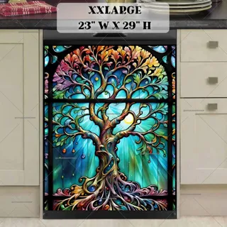 Preview of Beautiful Stained Glass Tree magnet in XX Large size.