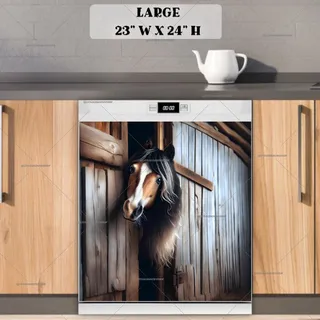 Preview of Curious Farmhouse Horse magnet in Large size.