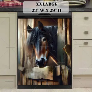 Preview of Cute Horse in the Stable magnet in XX Large size.