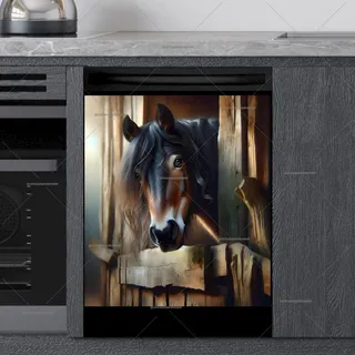 Preview of Cute Horse in the Stable magnet.