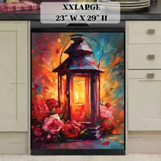 Preview of Pretty Lantern with Roses magnet in XX Large size.