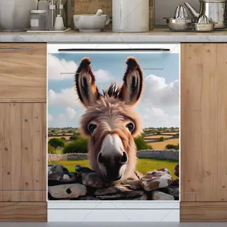 Preview of Cute Donkey Over the Fence magnet.