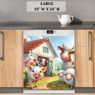 Preview of Adorable Farmhouse Animals magnet in Large size.