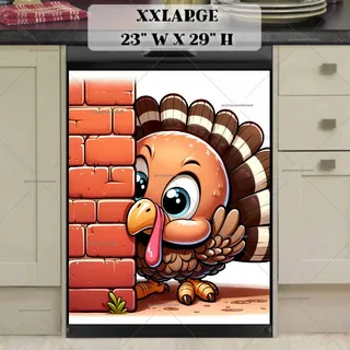 Preview of Cute Peeking Turkey magnet in XX Large size.