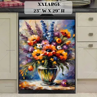 Preview of Colorful Wildflowers in a Glass Vase magnet in XX Large size.