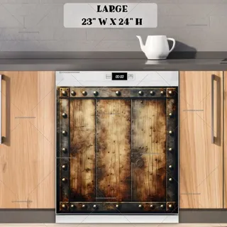 Preview of Rustic Wooden Door magnet in Large size.