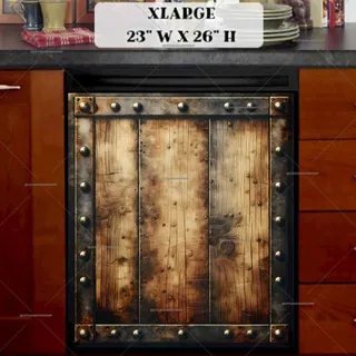 Preview of Rustic Wooden Door magnet in Extra Large size.