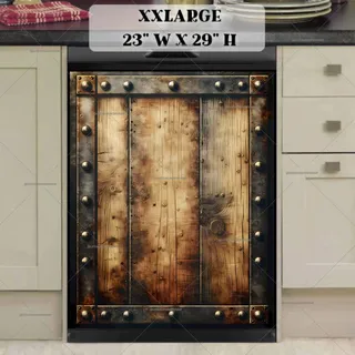 Preview of Rustic Wooden Door magnet in XX Large size.