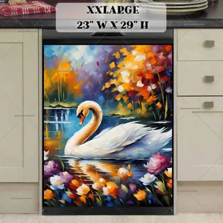 Preview of Romantic Lake and Swan magnet in XX Large size.