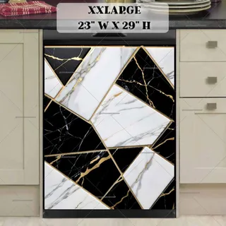 Preview of Black, Gold and White Marble Design magnet in XX Large size.