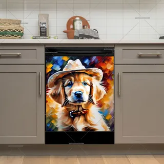 Preview of Sweet Cowboy Goldie Puppy magnet.