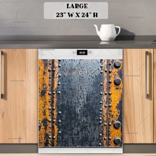 Preview of Rusty Teal and Yellow Metal magnet in Large size.