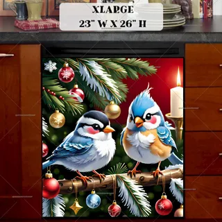 Preview of Christmas Birds on the Tree magnet in Extra Large size.