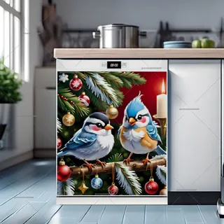 Preview of Christmas Birds on the Tree magnet.