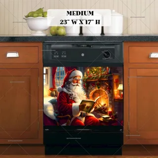 Preview of Santa in a Cozy Room magnet in Medium size.