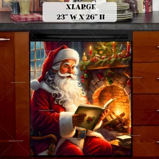 Preview of Santa in a Cozy Room magnet in Extra Large size.