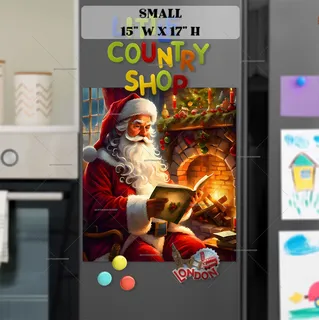 Preview of Santa in a Cozy Room magnet in Small size.