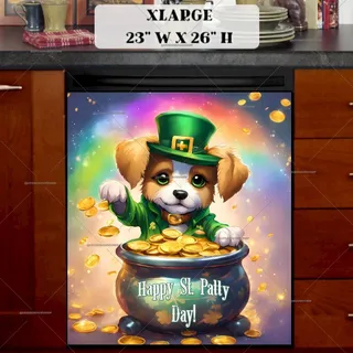 Preview of Little St’ Patrick Day Puppy magnet in Extra Large size.