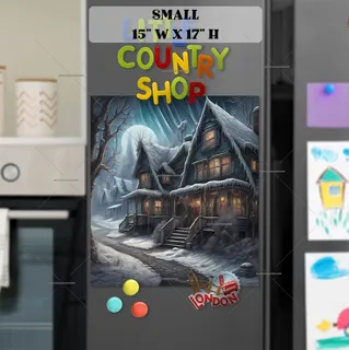 Preview of Snowy Halloween Night magnet in Small size.