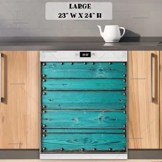 Preview of Teal Wood with Metal Bolts magnet in Large size.