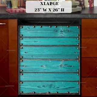 Preview of Teal Wood with Metal Bolts magnet in Extra Large size.