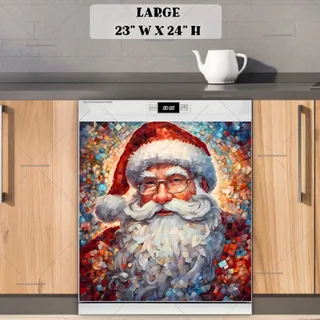 Preview of Santa Claus Mosaic Portrait magnet in Large size.