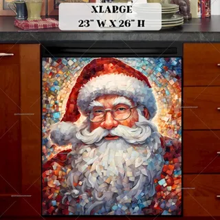 Preview of Santa Claus Mosaic Portrait magnet in Extra Large size.