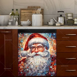 Preview of Santa Claus Mosaic Portrait magnet.