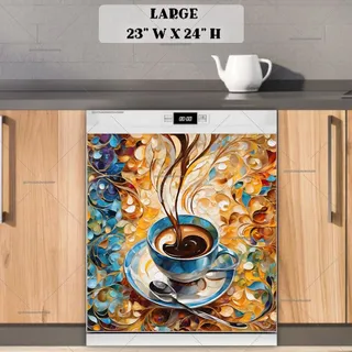 Preview of Abstract Italian Coffee Design magnet in Large size.