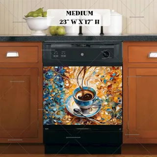 Preview of Abstract Italian Coffee Design magnet in Medium size.