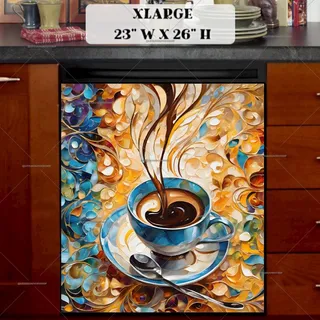 Preview of Abstract Italian Coffee Design magnet in Extra Large size.