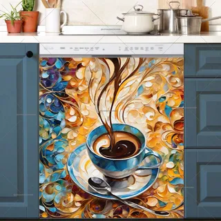 Preview of Abstract Italian Coffee Design magnet.