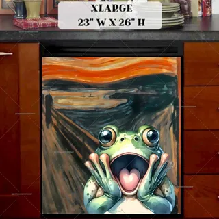 Preview of Scream by Edvard Munch with a Frog magnet in Extra Large size.