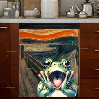 Preview of Scream by Edvard Munch with a Frog magnet.