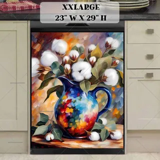 Preview of Cotton Flowers in a Beautiful Pitcher magnet in XX Large size.