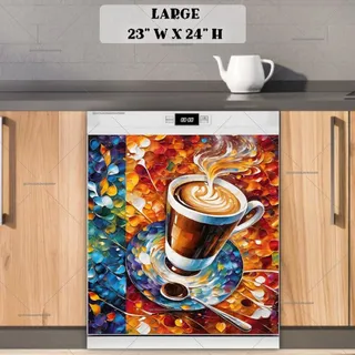 Preview of Abstract Italian Coffee Mocha Design magnet in Large size.