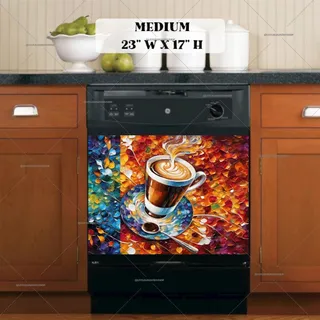 Preview of Abstract Italian Coffee Mocha Design magnet in Medium size.