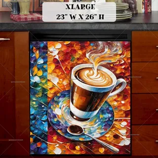 Preview of Abstract Italian Coffee Mocha Design magnet in Extra Large size.