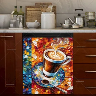 Preview of Abstract Italian Coffee Mocha Design magnet.