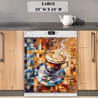 Preview of Colorful Italian Coffee Mocha Design magnet in Large size.