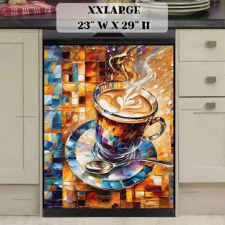 Preview of Colorful Italian Coffee Mocha Design magnet in XX Large size.