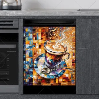 Preview of Colorful Italian Coffee Mocha Design magnet.