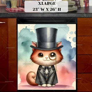 Preview of Elegant Cat Gentleman magnet in Extra Large size.