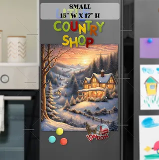 Preview of Lovely Christmas Countryside magnet in Small size.