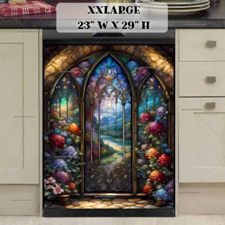 Preview of Stained Glass Gate to the River magnet in XX Large size.