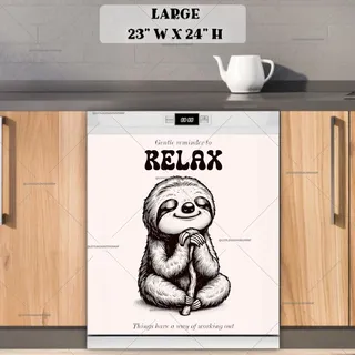 Preview of Cute Meditating Zen Sloth magnet in Large size.