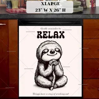 Preview of Cute Meditating Zen Sloth magnet in Extra Large size.