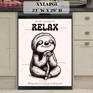 Preview of Cute Meditating Zen Sloth magnet in XX Large size.