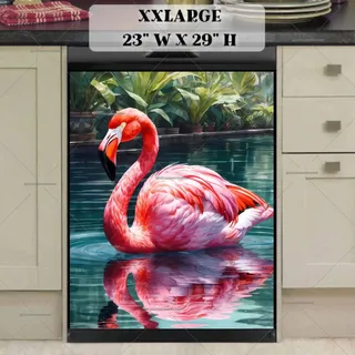 Preview of Flamingo in the Swimming Pool magnet in XX Large size.