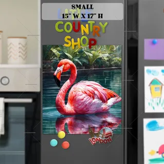 Preview of Flamingo in the Swimming Pool magnet in Small size.